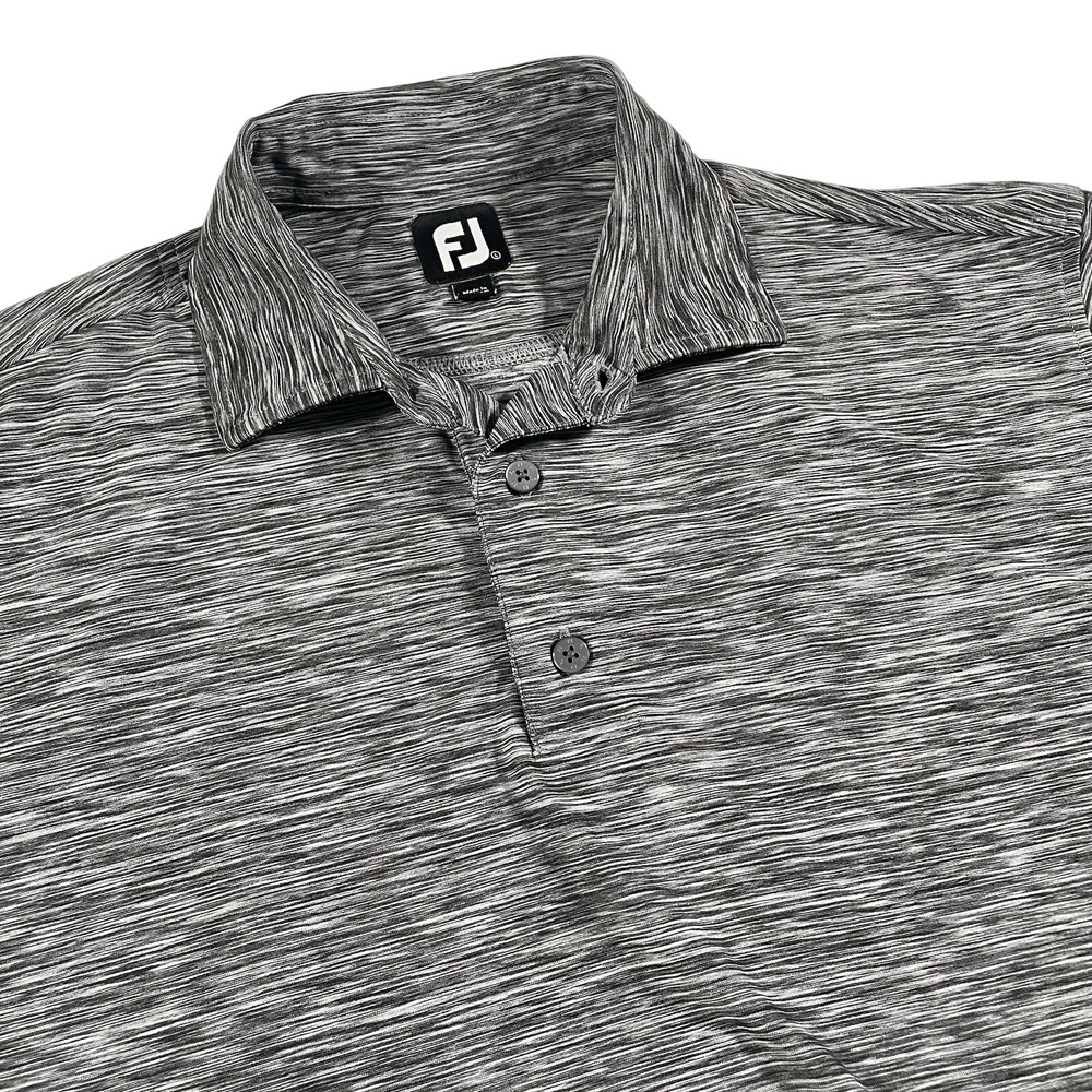 FootJoy Polo Shirt Mens Large Grey Space Dye Stretch Short Sleeve Golf Top - Picture 1 of 10